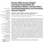 Gender Differences in Digital Learning During COVID-19: Competence Beliefs, Intrinsic Value, Learning Engagement, and Perceived Teacher Support